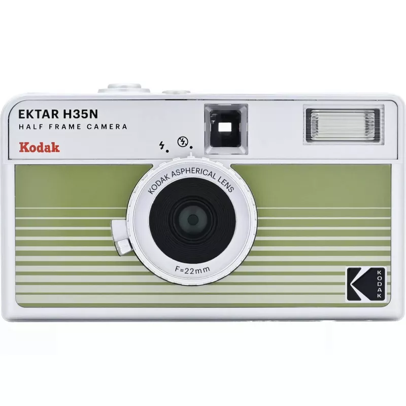 Film rangefinder camera Kodak Ektar H35N striped green RK0303, 35mm, manual controls