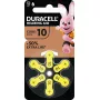 Duracell EasyTab klausos aparatų baterijos, dydis 10, 6 vnt. pakuotėje