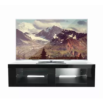 B-Tech Extra-Large TV Cabinet BT7565/B V2 Juoda Glass Top 2 Shelves