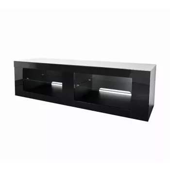 B-Tech Extra-Large TV Cabinet BT7565/B V2 Juoda Glass Top 2 Shelves