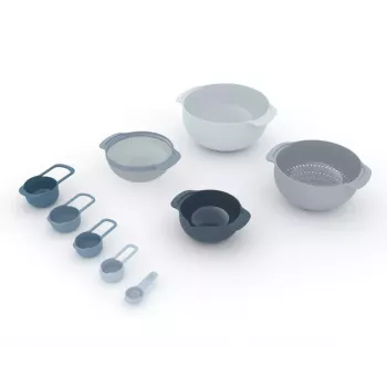 Rinkinys Joseph Joseph Nest Stackable mėlynas pilkas 4,5 L dubuo 1,65 L sietelis