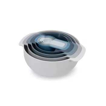 Rinkinys Joseph Joseph Nest Stackable mėlynas pilkas 4,5 L dubuo 1,65 L sietelis