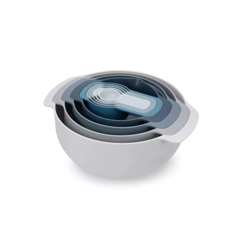 Rinkinys Joseph Joseph Nest Stackable mėlynas pilkas 4,5 L dubuo 1,65 L sietelis