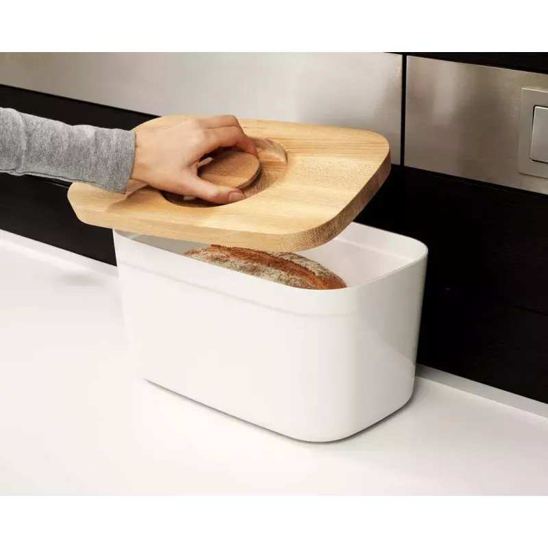 Stačiakampė baltos spalvos duonos dėžutė „Joseph Joseph Bread Bin“