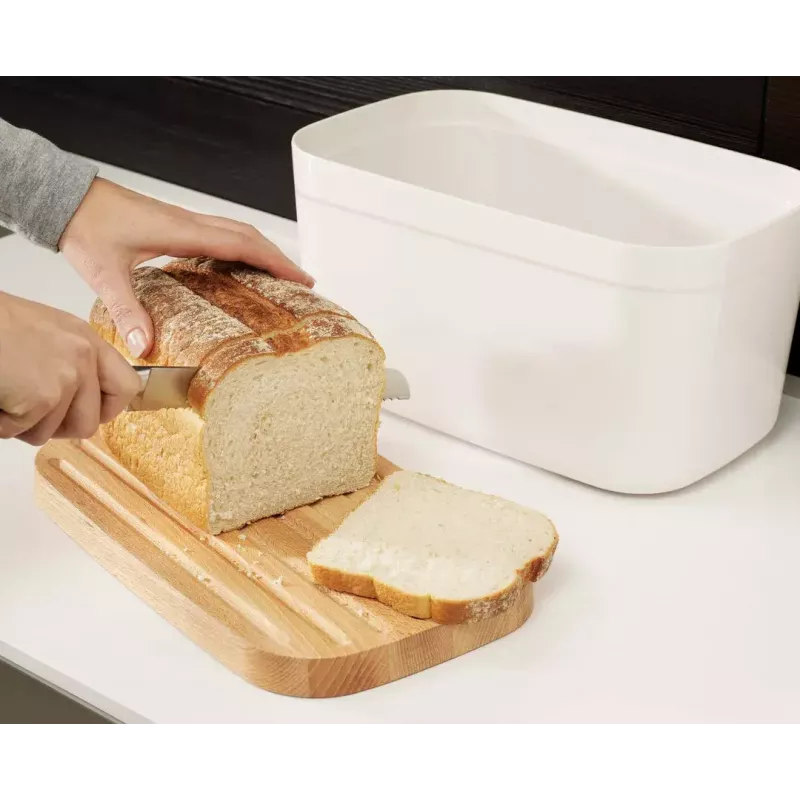 Stačiakampė baltos spalvos duonos dėžutė „Joseph Joseph Bread Bin“