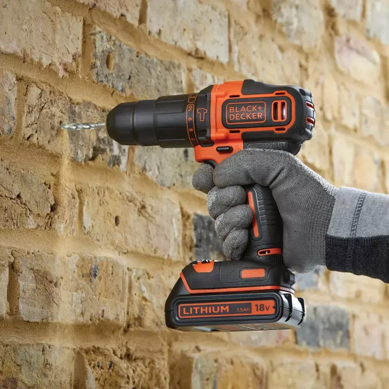 Grąžtas Juoda & Decker BDCHD18K-QW 1400 RPM, 1,5 Ah, juoda, oranžinė