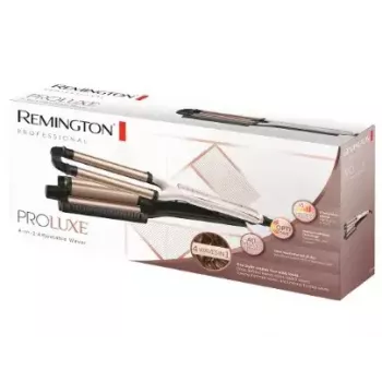 Automatinis lenkiamasis lygintuvas Remington CI91AW — rožinis auksas/juoda, S formos cilindras, keraminė danga, 150–210°C, 3 m sukamas laidas