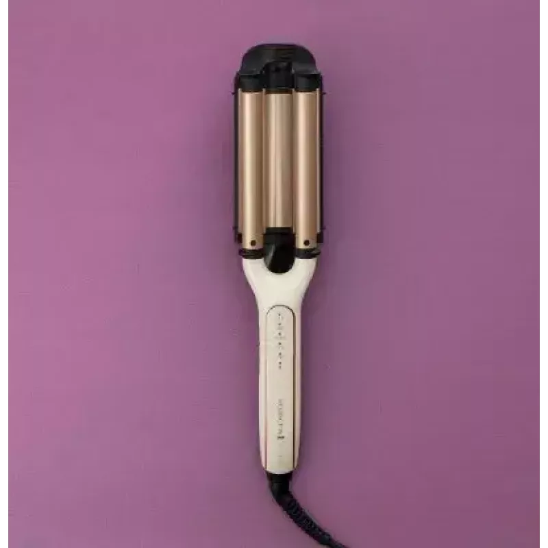 Automatinis lenkiamasis lygintuvas Remington CI91AW — rožinis auksas/juoda, S formos cilindras, keraminė danga, 150–210°C, 3 m sukamas laidas
