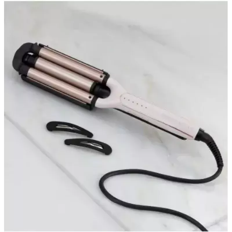 Automatinis lenkiamasis lygintuvas Remington CI91AW — rožinis auksas/juoda, S formos cilindras, keraminė danga, 150–210°C, 3 m sukamas laidas