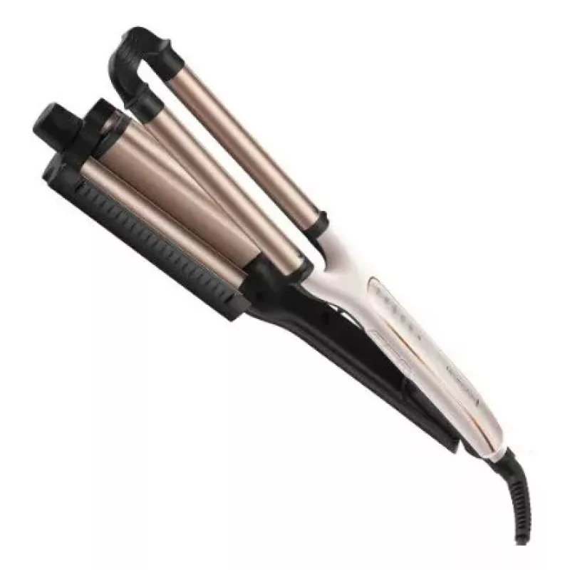 Automatinis lenkiamasis lygintuvas Remington CI91AW — rožinis auksas/juoda, S formos cilindras, keraminė danga, 150–210°C, 3 m sukamas laidas