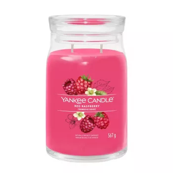 Vaškinė žvakė Yankee Candle Cylinder Raspberry Crimson — Aukštis 157 mm, Skersmuo 93 mm, Svoris 567 g, 1 vnt.