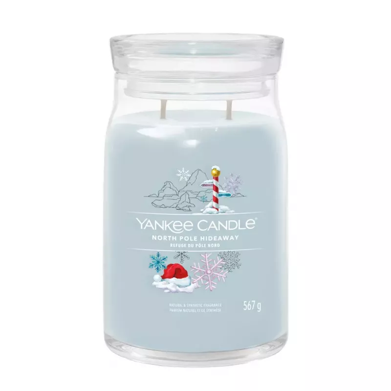 Vaškinė žvakė Yankee Candle North Pole Hideaway Mėlyna 157 mm 567 g
