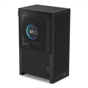 PC korpusas NZXT H2 Flow Small Form Factor (SFF) — Mini-ITX, 2x 2,5 col. skyrių, Grūdintas stiklas, Juoda, 181×263×435 mm