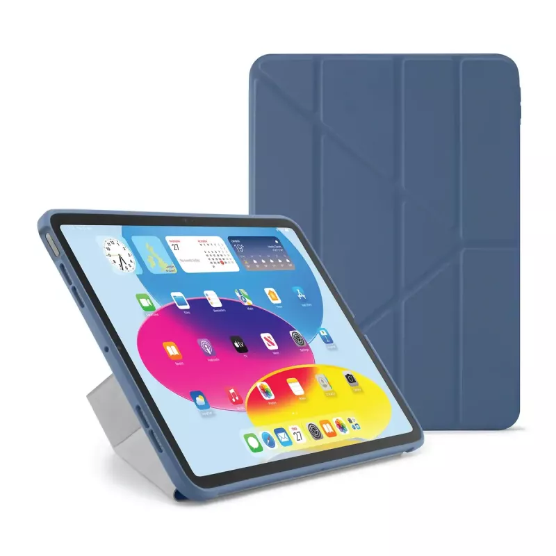 Planšetinis atverčiamas dėklas PIPETTO P052-51-V, skirtas iPad 10th Gen (10,9 col.) — mikropluoštas ir TPU, 5 pastatymo režimai