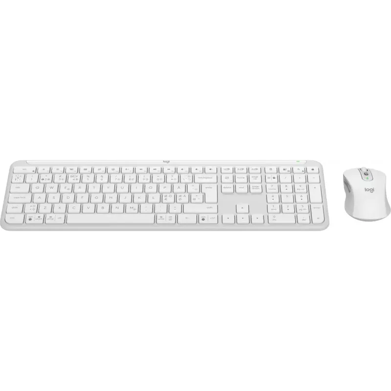 Logitech MK950 Signature plonas klaviatūra su pele, biuro, RF belaidis + Bluetooth, QWERTY danų/suomių/norvegų/švedų, baltas