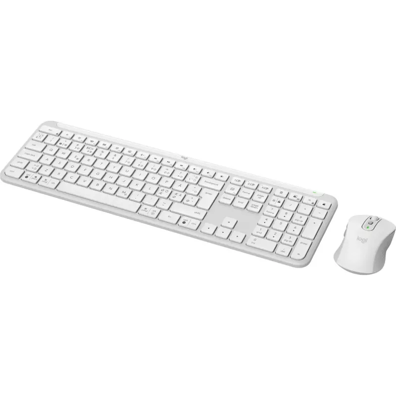 Logitech MK950 Signature plonas klaviatūra su pele, biuro, RF belaidis + Bluetooth, QWERTY danų/suomių/norvegų/švedų, baltas