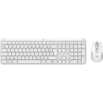 Logitech MK950 Signature plonas klaviatūra su pele, biuro, RF belaidis + Bluetooth, QWERTY danų/suomių/norvegų/švedų, baltas