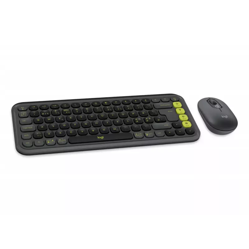 Klaviatūros ir pelės rinkinys Logitech POP Icon QZERTY Bluetooth Mini Grafitas Žalia