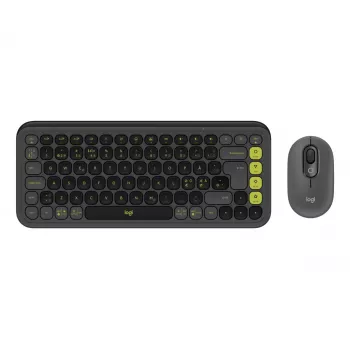 Klaviatūros ir pelės rinkinys Logitech POP Icon QZERTY Bluetooth Mini Grafitas Žalia