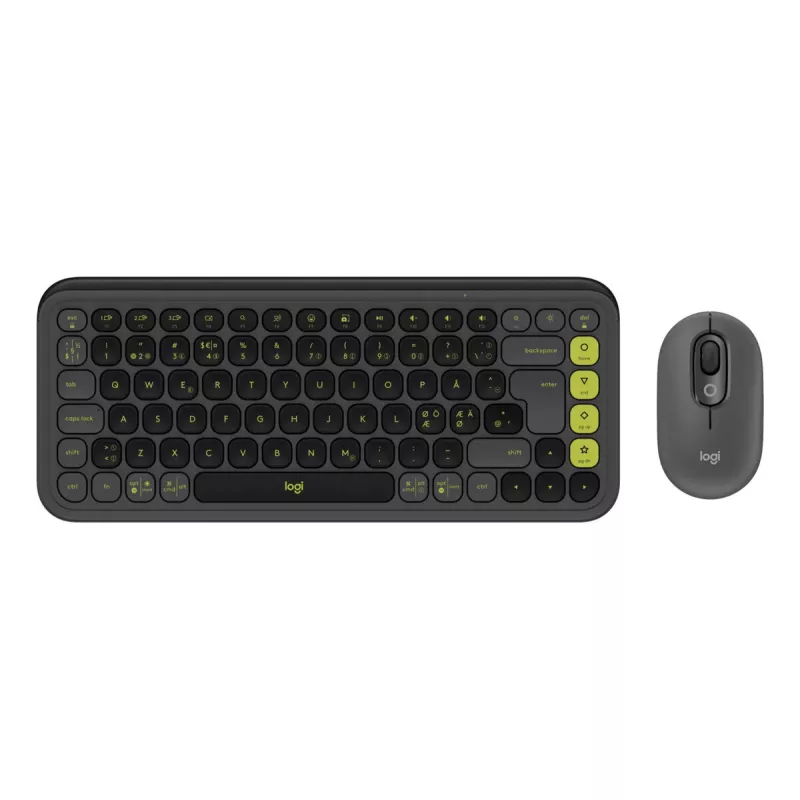 Klaviatūros ir pelės rinkinys Logitech POP Icon QZERTY Bluetooth Mini Grafitas Žalia
