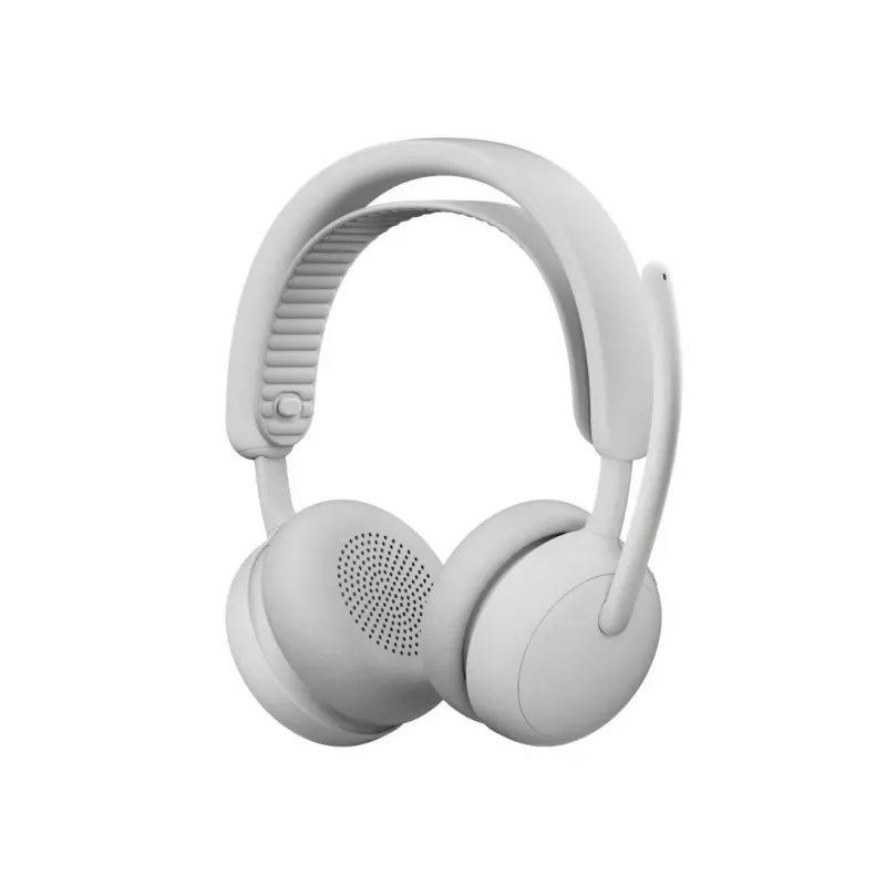 Ausinės Logitech Zone Wireless 2 ES — Laidinės ir belaidės (Bluetooth), USB-C, antausinės, 1,5 m laidas, baltos, 212 g
