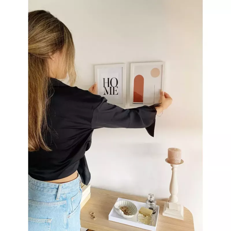 Pavienis nuotraukų rėmelis Deknudt S66KF1 P1 Baltas MDF Stiklas Medis 30x40