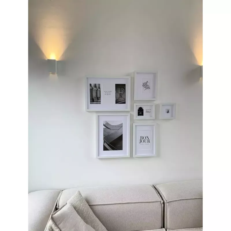 Nuotraukų rėmelių rinkinys Deknudt S46YK1 Baltas MDF Stiklas Mediena