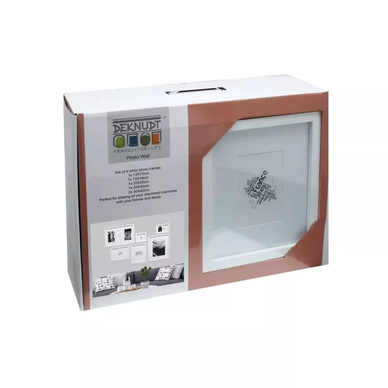 Nuotraukų rėmelių rinkinys Deknudt S46YK1 Baltas MDF Stiklas Mediena