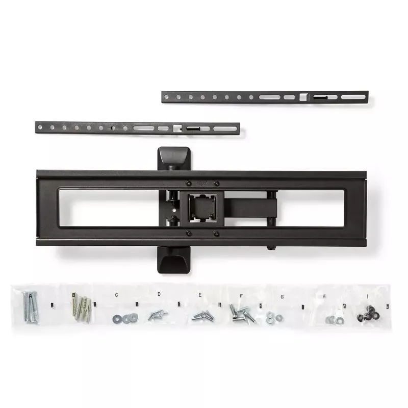 TV laikiklio stovas Nedis TVWM1550BK 94–177,8 cm (37–70 colių) ekranams, maks. VESA 600x400, maks. apkrova 25 kg, juodas