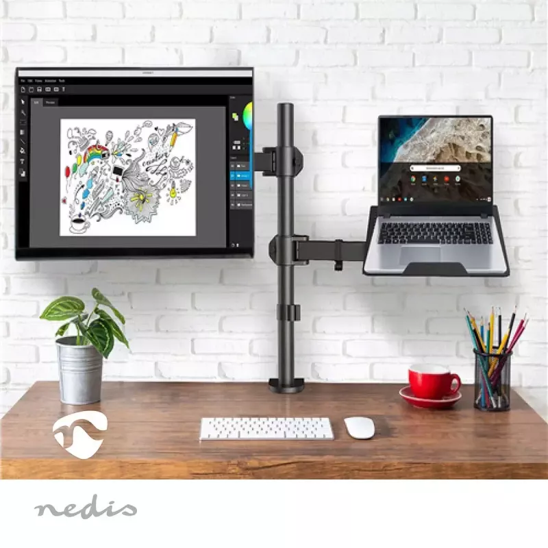 Monitoriaus laikiklis Nedis MMSISNB110BK 81,3 cm 32 colių Stalinis Juodas