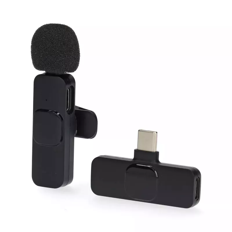 Belaidis įkraunamas USB-C lavalier mikrofonas Nedis MICW110BK