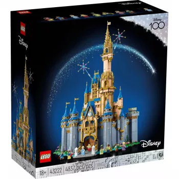 Modulinis LEGO Disney pilies rinkinys 43222 — 4837 detalės, 8 mini figūrėlės, demonstracinis modelis 590×330×800 mm