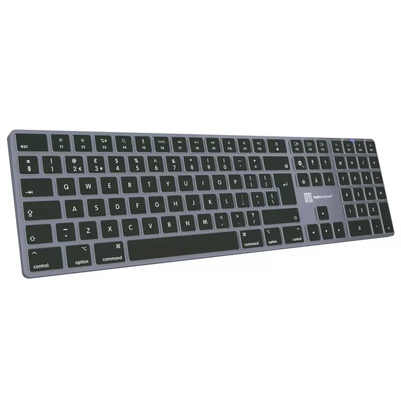 LogicKeyboard SKB-TM-UK pilno dydžio USB + Bluetooth, QWERTY UK English, Titanium