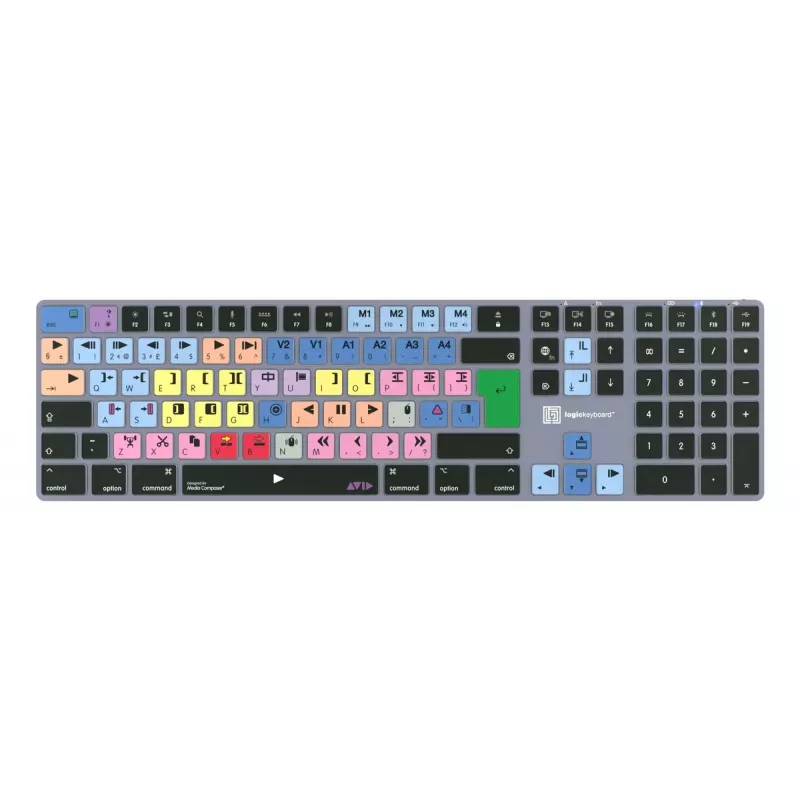 Pilno dydžio Bluetooth klaviatūra LogicKeyboard LKB-MCOM4-TM — QWERTY vokiškas išdėstymas, 109 klavišai, Pilka Titano