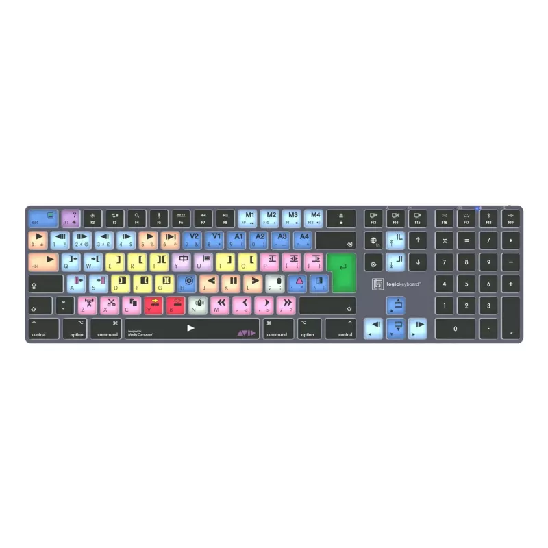 Pilno dydžio Bluetooth klaviatūra LogicKeyboard LKB-MCOM4-TM — QWERTY vokiškas išdėstymas, 109 klavišai, Pilka Titano