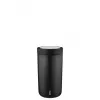 Stelton To Go Click 200 ml juodas nerūdijančio plieno kelioninis puodelis