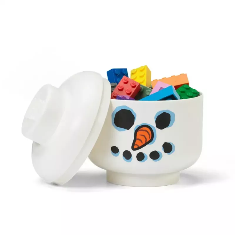 Storage Head Snowman mini — Room Copenhagen, baltas, suderinamas su LEGO