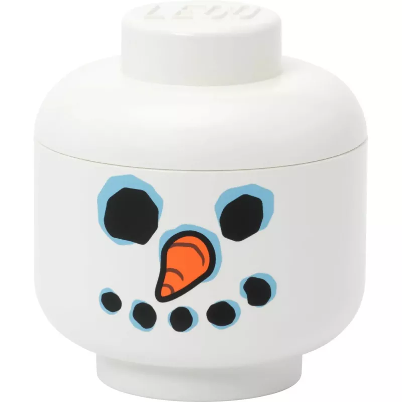 Storage Head Snowman mini — Room Copenhagen, baltas, suderinamas su LEGO