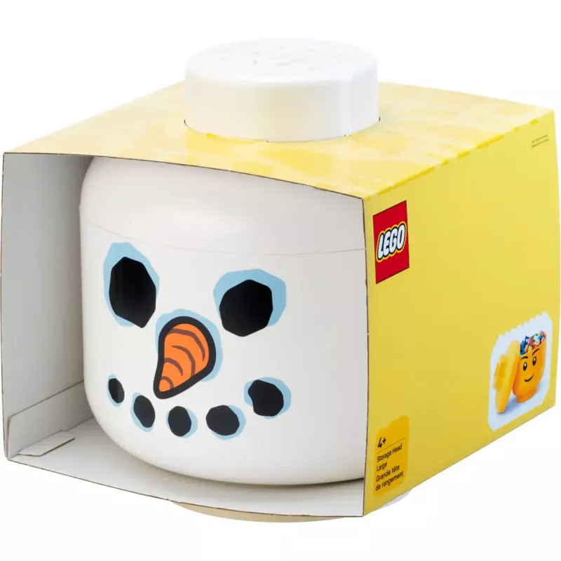 „Room Copenhagen“ „Storage Head Snowman large“ – su LEGO suderinamas žaislų laikymo konteineris, baltas