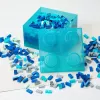 “Storage Brick 4” viršutinio dangčio blizgus, sukurtas „room copenhagen“ – šviesiai mėlynas / permatomas LEGO® stiliaus laikymo dėžutė