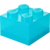 “Storage Brick 4” viršutinio dangčio blizgus, sukurtas „room copenhagen“ – šviesiai mėlynas / permatomas LEGO® stiliaus laikymo dėžutė