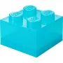 “Storage Brick 4” viršutinio dangčio blizgus, sukurtas „room copenhagen“ – šviesiai mėlynas / permatomas LEGO® stiliaus laikymo dėžutė