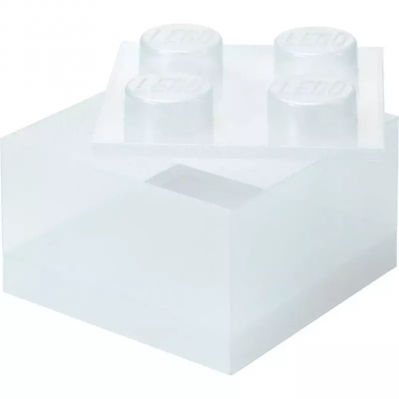 „Storage Brick 4 Top Lid Glitter“ (skaidrus) iš room copenhagen — LEGO suderinama laikymo dėžutė, 4 kaiščių, skaidrus blizgesio