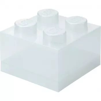 „Storage Brick 4 Top Lid Glitter“ (skaidrus) iš room copenhagen — LEGO suderinama laikymo dėžutė, 4 kaiščių, skaidrus blizgesio