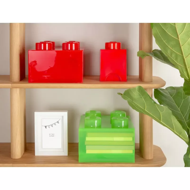 „Storage Brick 4“ viršutinis dangtis permatomas (šviesiai žalias/skaidrus), „room copenhagen“ – su LEGO suderinamas plastikinis laikymo konteineris