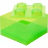 „Storage Brick 4“ viršutinis dangtis permatomas (šviesiai žalias/skaidrus), „room copenhagen“ – su LEGO suderinamas plastikinis laikymo konteineris