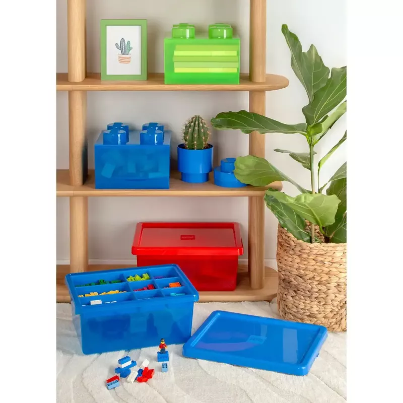 „Storage Brick 4“ viršutinis dangtis permatomas (šviesiai žalias/skaidrus), „room copenhagen“ – su LEGO suderinamas plastikinis laikymo konteineris