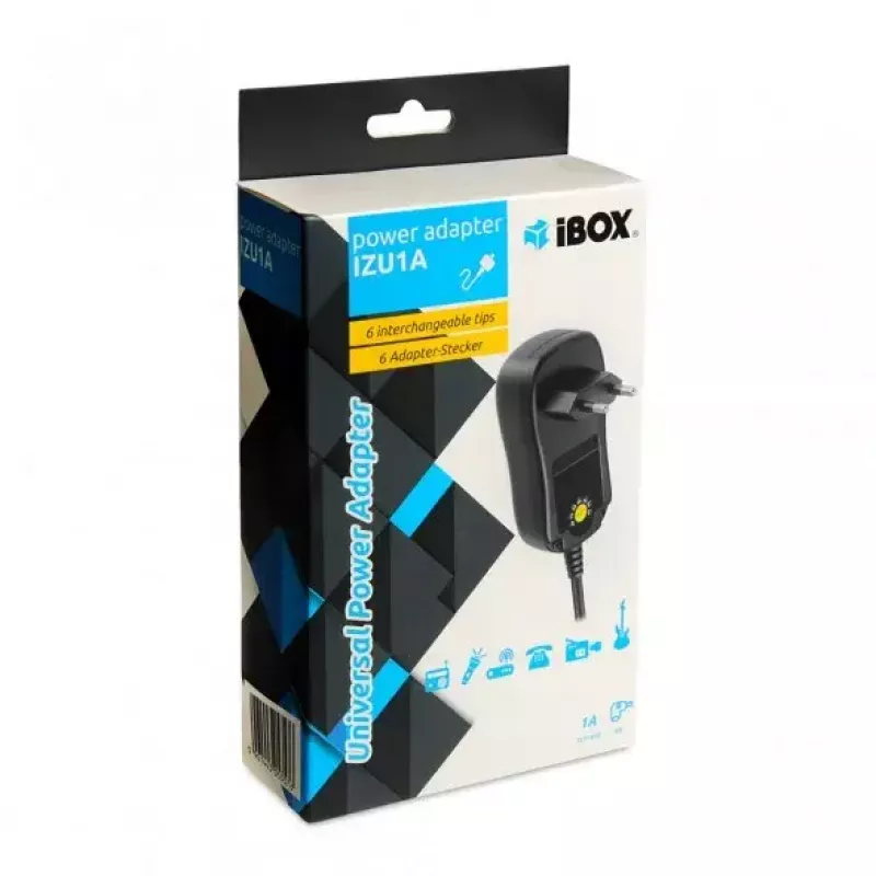 Maitinimo adapteris IBOX IZU1A vidaus 100–240V juodas, 75×35×43 mm