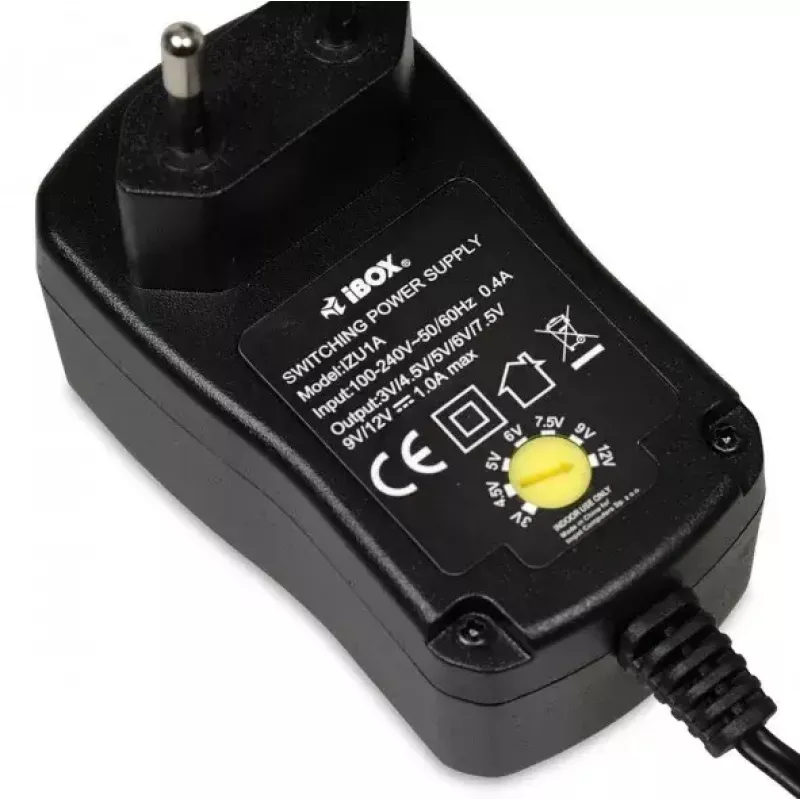 Maitinimo adapteris IBOX IZU1A vidaus 100–240V juodas, 75×35×43 mm