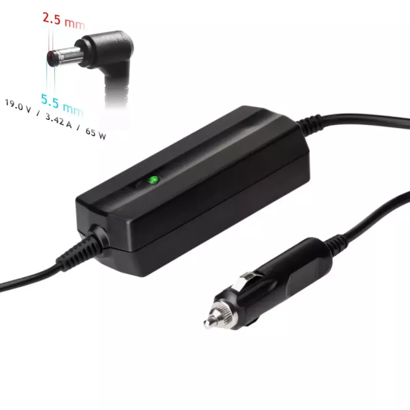 Akyga AK-ND-31 automobilinis maitinimo adapteris Asus / Toshiba nešiojamiesiems kompiuteriams, 65 W, 19 V / 3,42 A, 5,5 x 2,5 mm, 12 V įėjimas